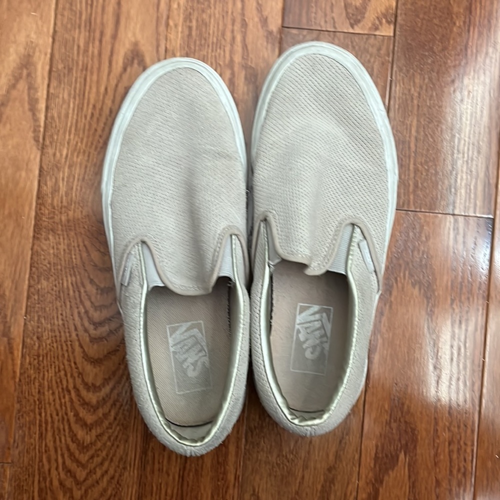 Vans Tan Suede Slip-On Shoes - Picture 2 of 5